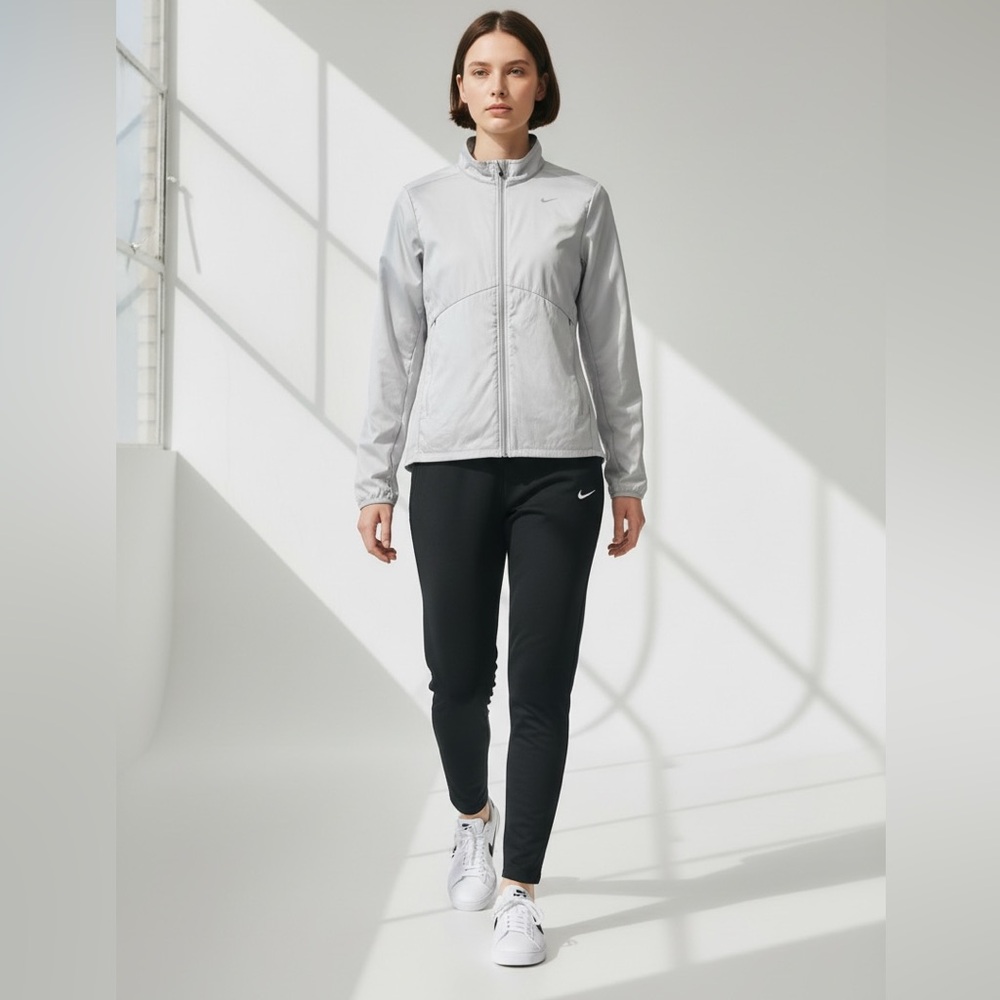 Nike Element Dri fit Fleece Lined Gray Running Training‎ Jacket Windbrkr Wmns M - Picture 9 of 9